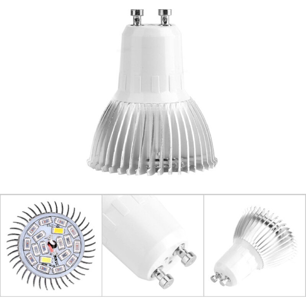 Full Spectrum 85-265V 18W 18 LED Vekstlys Hydroponisk Blomst Plantevekst Pære (GU10)
