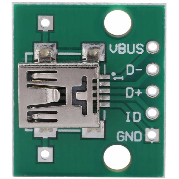 10 kpl DIP-liitinmuunninsovitin Mini USB - DIP-sovitin USB-jakokortti 5P 2,54 mm:n piirilevylle DIY USB-virtalähde