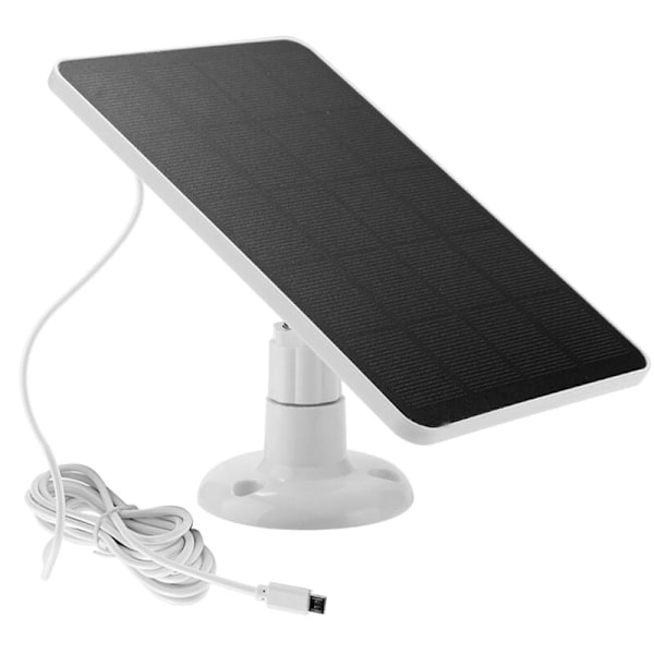 4W solpanel 5V solcellsladdare utomhus vandring vattentät solladdningspanel för hembelysningssystem, vit