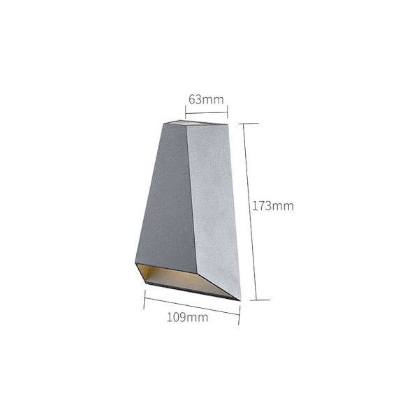 Liten vägglampa LED-belysning 8W nattlampa 3000K upp och ner vägglampor för inomhus sovrum vardagsrum hotell, grå