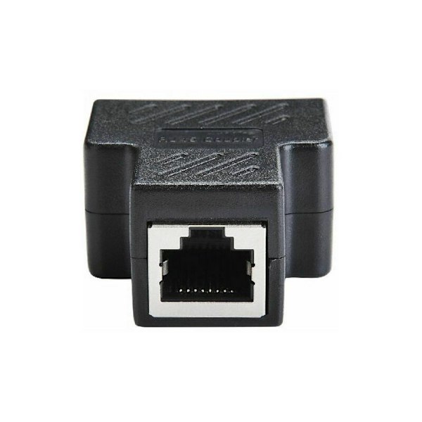 Rj45 Splitter Adapter 1 til 2 Port Hun til Hun Internet Forlængernetværkskonnektorer Understøtter Cat5 Cat5e Cat6 Cat6e Cat7 Ethernet-kabel, Sort
