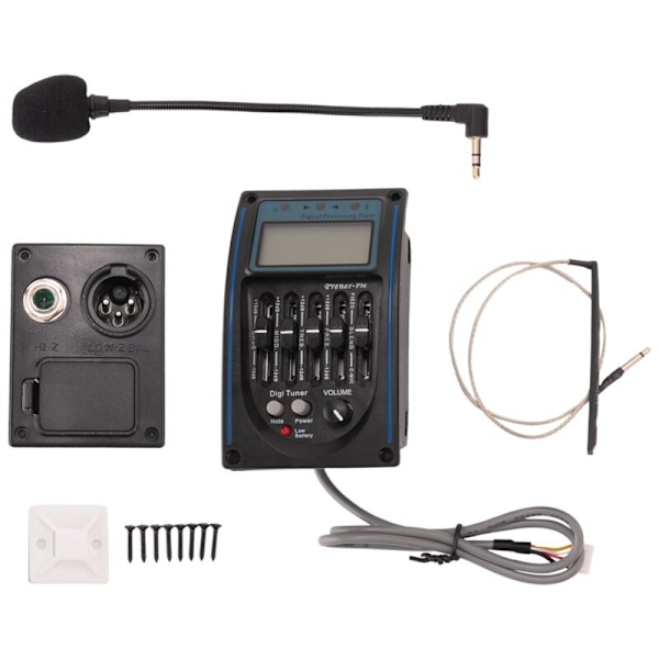 5-bånds Akustisk Guitar Mini EQ Forforstærker LCD Tuner Equalizer med LC-5 Pickup
