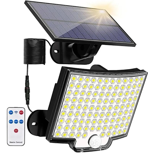 106 LED Solcellslampor för Utomhus med Rörelsesensor, IP65 Vattentät