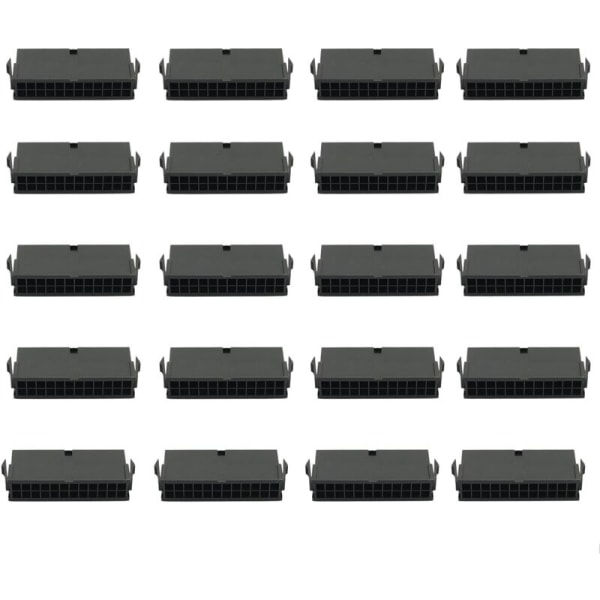 20 kpl sarjaa/1 erä 4,2 mm musta 24P 24PIN PC-tietokoneen ATX-emolevyn virtalähteen liittimen muovikotelo