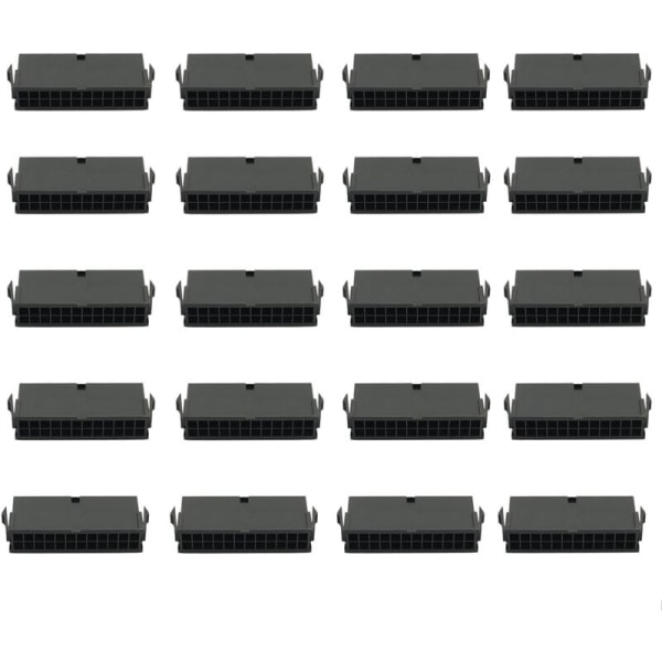 20 stk. serie/1 parti 4,2 mm sort 24P 24PIN til PC-computer ATX bundkort strømforbindelse plasthus