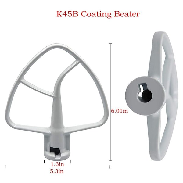 KSM150 Mixer Kit Inkluderer Dejkrog Piskeris og Belagt Flade Pisker, 3 Stk Kompatibel med Stand Mixer Reparationssæt