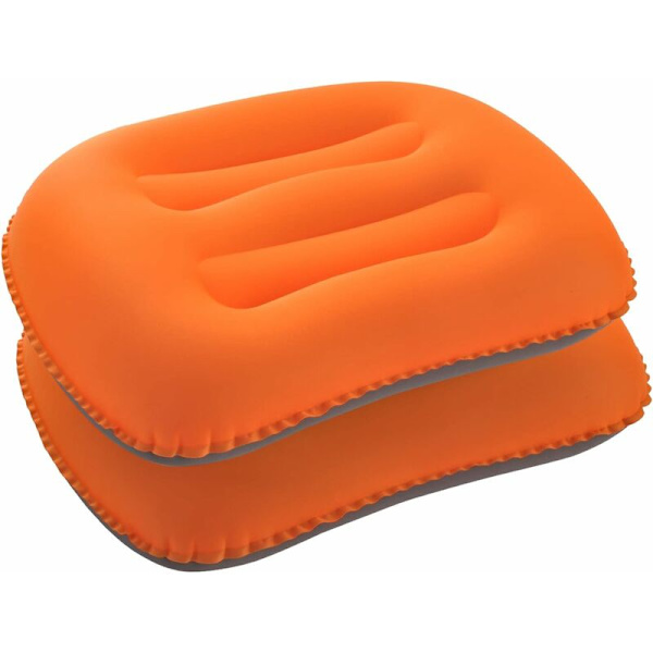 Ilmatäytteiset retkeilytyynyt, oranssi, 2 kappaleen pakkaus, kompaktit ja ultralight-rannatyynyt, tyynyt matkustamiseen, patikointiin ja vuorikiipeilyyn
