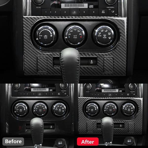 Til 2008-2014 Bil Tilbehør Mærkat Kulfiber Aircondition Panel Trim Cover, Sort