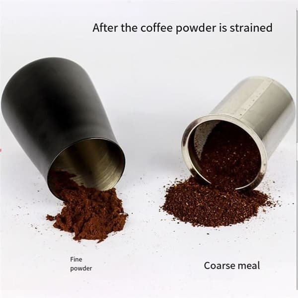 Rustfrit stål kaffesigte, kakaomelsfilter, køkkenbeholder, sølv kaffesigte