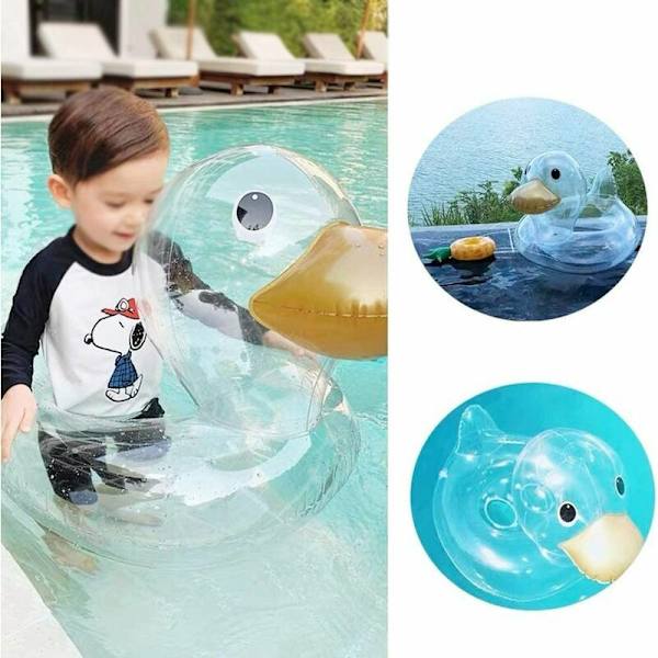 Baby Infant Transparent Duck Buoy Toddler Water Floating Seat Circle Swimming Pool Safety Shoes for Aid 0-4 Years Old