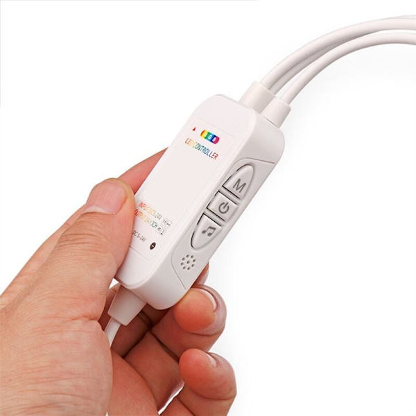 Smart RGB LED Strip Controller Bluetooth + Infrarød (IR) Fjernbetjening 24 Tryk Trådløs til Multi-Farve Lysstrimler