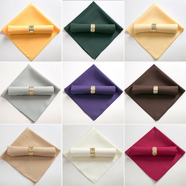 10 stk. 48x48 cm polyester stofservietter til restaurant bryllup middag, mørk kaffe
