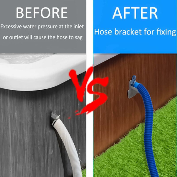 2 stycken pool slanghållare i plast, pool slanghållare, pool vatten slanghållare för pool slangar inom 38 mm, grå