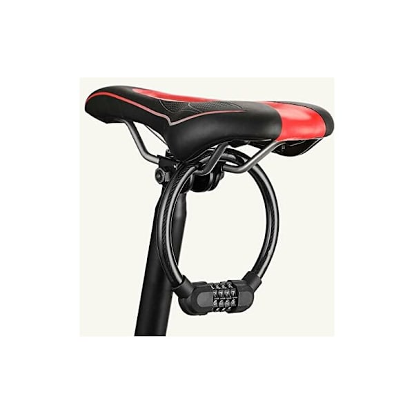 2 stk. cykellås cykellås hængelås cykel kode med 4-cifret kodeord - kabellås til cykel, scooter, motorcykel, skateboard, hegn, stiger (sort,