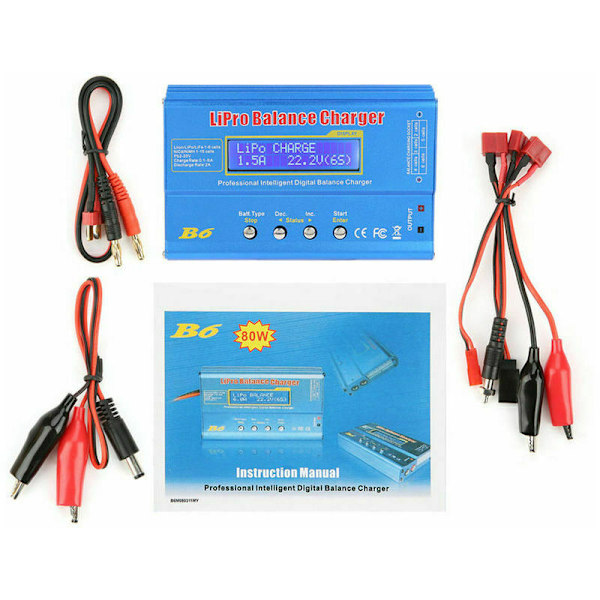 Helt ny iMAX B6 Digital LCD Display RC Lipo NiMh Batteri Balanceoplader