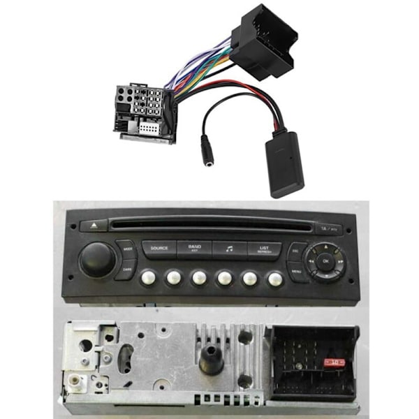 2X Bil Bluetooth 5.0 Aux-kabel Mikrofon Handsfree Mobiltelefon Samtalsadapter för