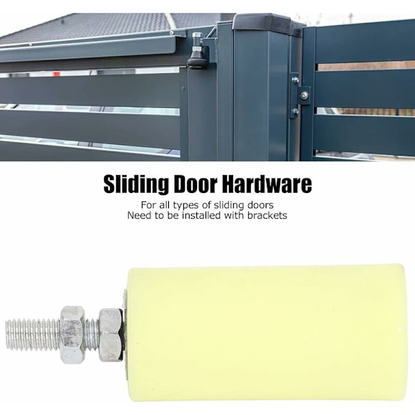 14cm Glidande Dörrguide Rulle, M12 Nylon Tungt Rullande Dörrguide Fäste Set, 100mm Arbetslängd och 48mm Trumdiameter, för Glidande Dörrar