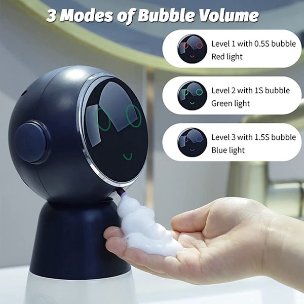 Dispenser til børn, automatisk dispenser 320 ml, skumdispenser til hænder kontaktrobot genopladelig hvid