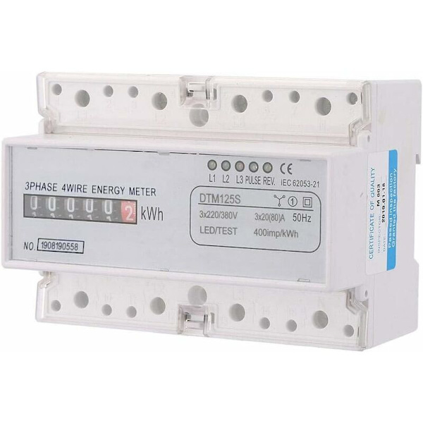 Trefasig Digital Elmätare 220/380V 2080A - Energiförbrukning, kWh-mätare