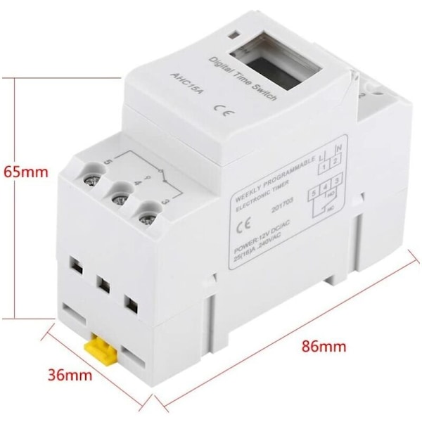 LCD Digital Ugentlig Elektrisk Timer Tidsafbryder 15A(220V)