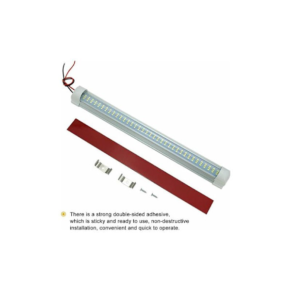 1 stk Innvendig LED Lyslist 12V 108 LED Lysstrimler 12 Volt LED Stripe med Bryter for Bil Lastebil Seng Varebil Båt Cargo Lukket Tilhenger Skap Belysning