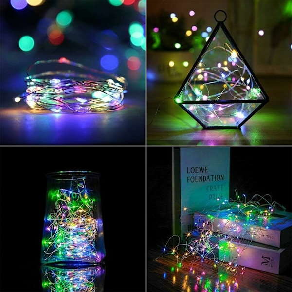 10-pack 2m Fairy Lights 20 LED Batteridrivna Vattentäta Koppartrådsstjärnsträngar för DIY Julbröllop Festdekoration (Flera