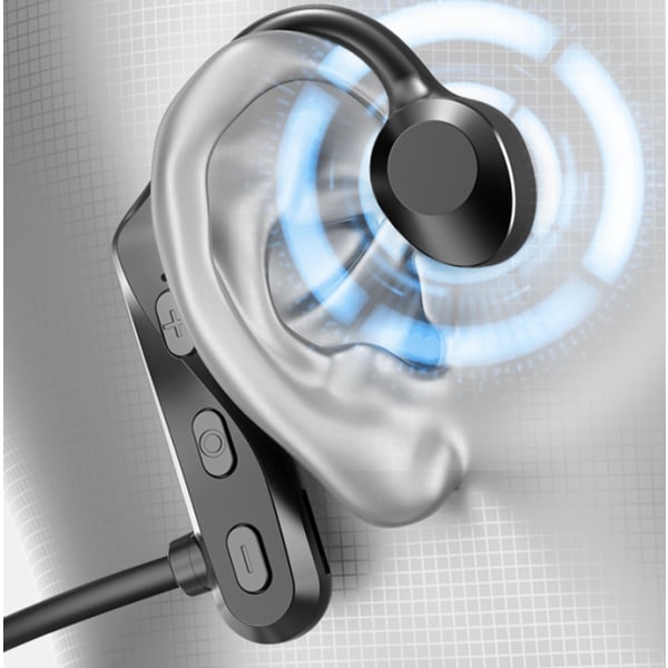 Benledning Vattentät trådlös Bluetooth 5.0 In-Ear-hörlurar (kolsvart)