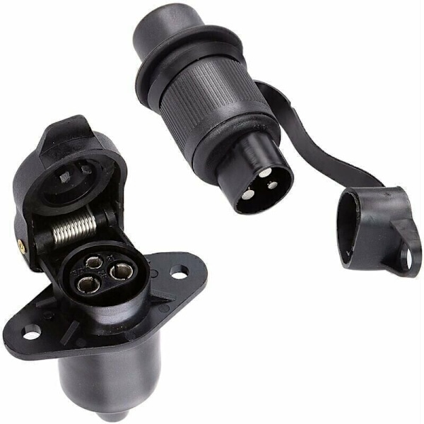 3-polet han-stikkontakt til landbrug og 3-polet hun-stikkontakt til landbrug, 12V 3-polet stikkontakt til landbrugstraktorer, 3-polet dobbelt trailer-stikkontakt
