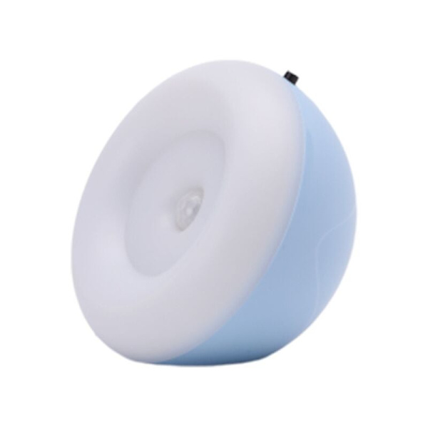 Rörelsesensor 360° Rotation LED Trådlös Sovrumslampa Energisparande Kropps Induktionslampa USB Laddningsbar Blå