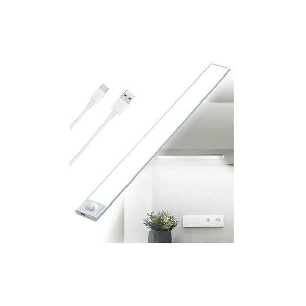 USB-laddningsbar LED-kökslampa under skåp, trefärgat ljus, 2500mAh 40cm dimbar garderobslampa rörelsesensor LED-list trådlös laddningsbar fladdermus