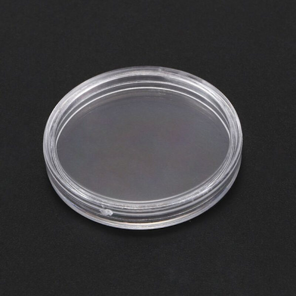 10 kpl pyöreä läpinäkyvä muovinen kolikkolaatikko 30mm