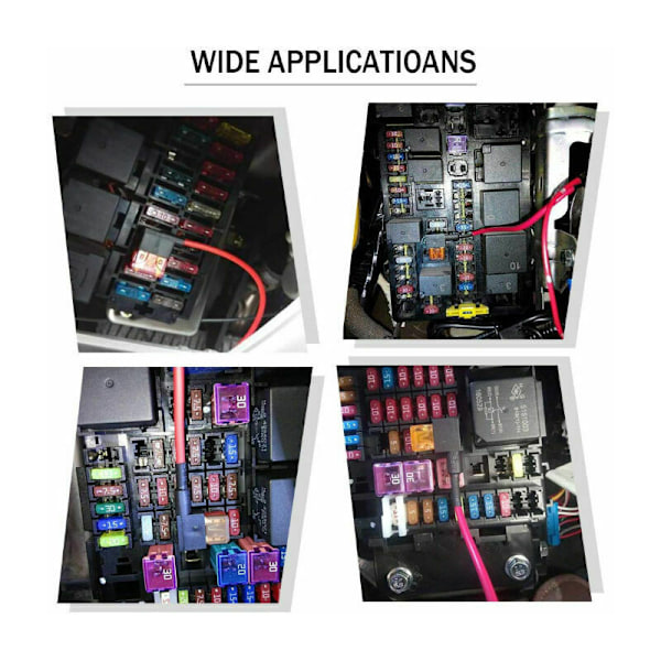 4 st 12V 24V Micro 2 Säkringshållare, Säkringshållare Adapter, med 6 st 5A 10A 15A Säkringar och 1 st Säkringsavdragare