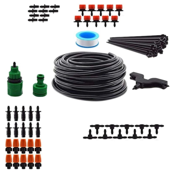 10M DIY Bevattningssystem för Trädgård 1/4 Tum Tom Distributionsvattenslang Kit Dropp Automatisk Bevattningsutrustning Set för Trädgård Gräsplan