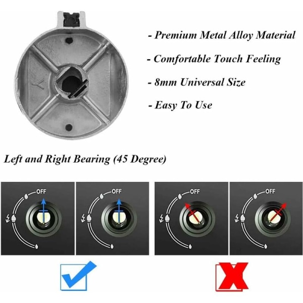 6 kappaletta uunin liesituulettimen nuppia, kaasulliesituulettimen nuppia, kaasulliesituulettimen nuppi, kaasunuppi, yleinen seostila 45° kytkin musta kaasunuppi kodin keittiöön, 8mm