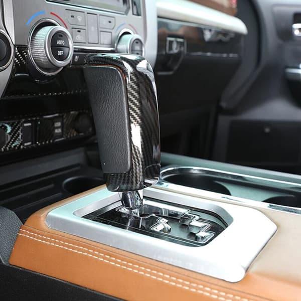 Fiber Center Console Gear Shift Head Cover Trim til - 2014-2021