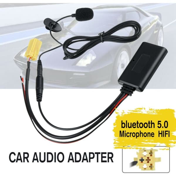 Bil Bluetooth 5.0 Audio HIFI Mikrofon Adapter Kabel til