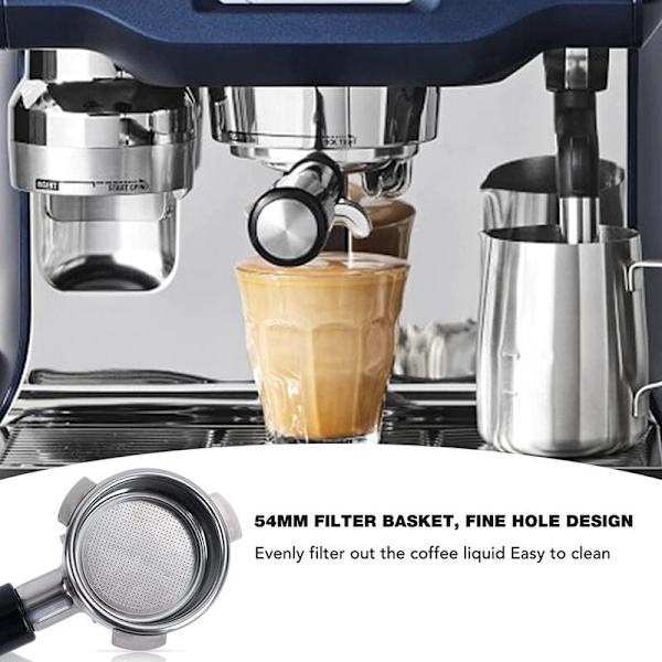 54mm Portafilter BES870XL, BES870BSXL, BES878BSS, BES880BSS, BES840XL Ruostumattomasta teräksestä valmistettu Portafilter