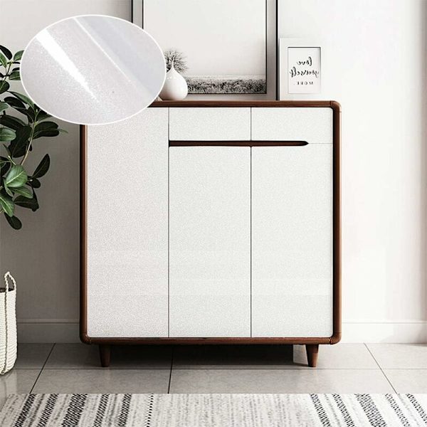Møbelfolie, selvklebende, hvit, blank, glitter, 40×300 cm, selvklebende tapet for moderne stil, vanntett vinylfilm, dekorativ rull, kjøkkenbenk