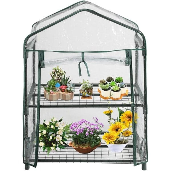 Mini drivhus og altan drivhus, 2-etagers hjem plante drivhus have cover PVC vandtæt mini anti-ultraviolet have cover til hjemmet dekorat