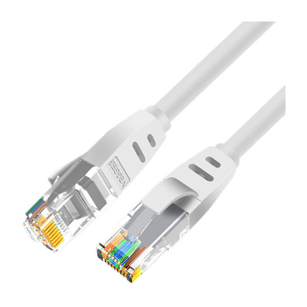 Ethernet-kabel 6 platt huvud 10 fot 10 Gbps RJ45 Internetkabel för PC/Switch/TV-box/skrivare, vit