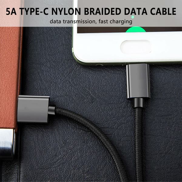 Typ C-datakabel 5A nylonflätad datakabel universell datakabel för bärbar dator för