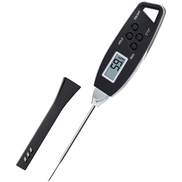Køkken vandtæt termometer, hurtig temperatur kød BBQ gaffel (sort)