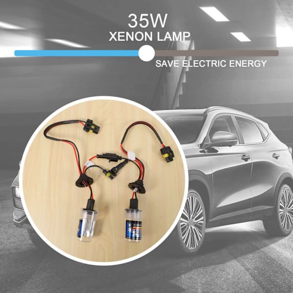 2 x H7 HID Xenon forlygtepære til bil 35W 6000K