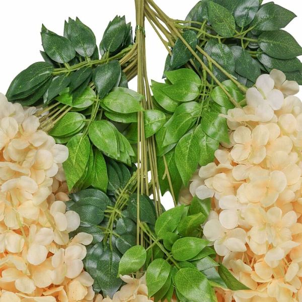 Keinotekoiset kukat, 24 kpl Keinotekoiset Wisteria-köynnökset Riippuvat Silkki Kukat Koti Hääjuhlat Koristelu (24 kpl, 110cm/Jokainen Lanka, Samppanja)