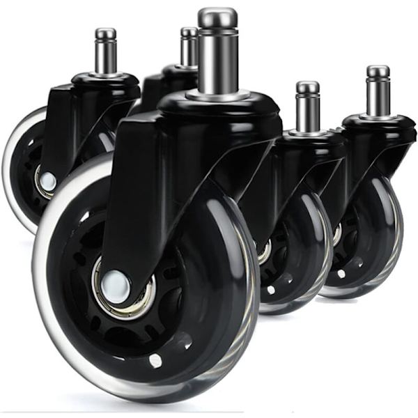 5-pack kontorsstolsrullar, kontorsstolsrullar 360° rotation, ersättning för kontorsstolsrullar, universella rullar (75MM, 10X22MM)