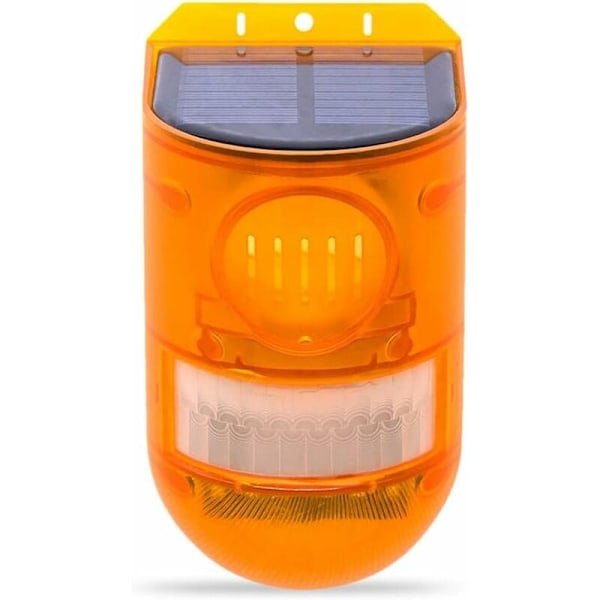 Solcelled AlarmMotion Sensor Lyd- og Lysalarm Vandafvisende Solcelledrevet Alarmlys 2 Arbejdstilstande 110db Lyd Sikkerhed Sirenelys til Hjemme Farm