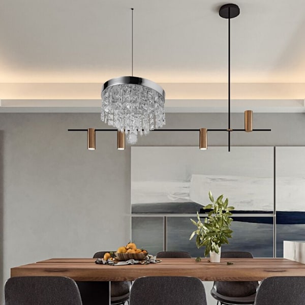 Modern kristall LED-taklampa för inomhuslampa ytmonterad taklampa för sovrum matsal 250 mm vit