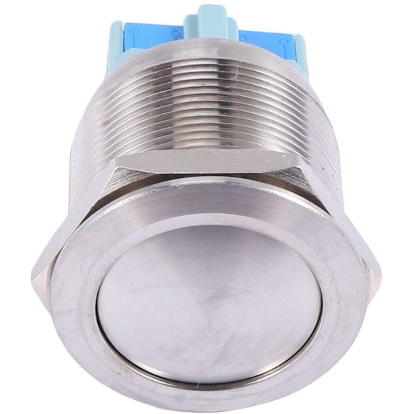 AC 5A 250V 25mm 0,98 tum Tråd Rund Kupol Montering 1NO 1NC DPST Låsning Rostfritt Stål Metall Tryckknappsbrytare CE-certifiering