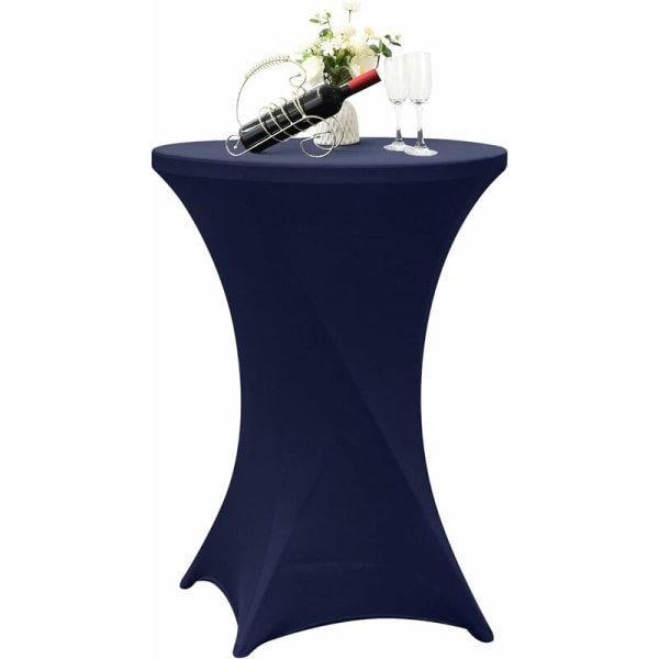 Navy Blue Spandex Round Cocktail Tablecloth 32x43 Inch (Approx. 81.2x109.2 cm) for Bistro Party