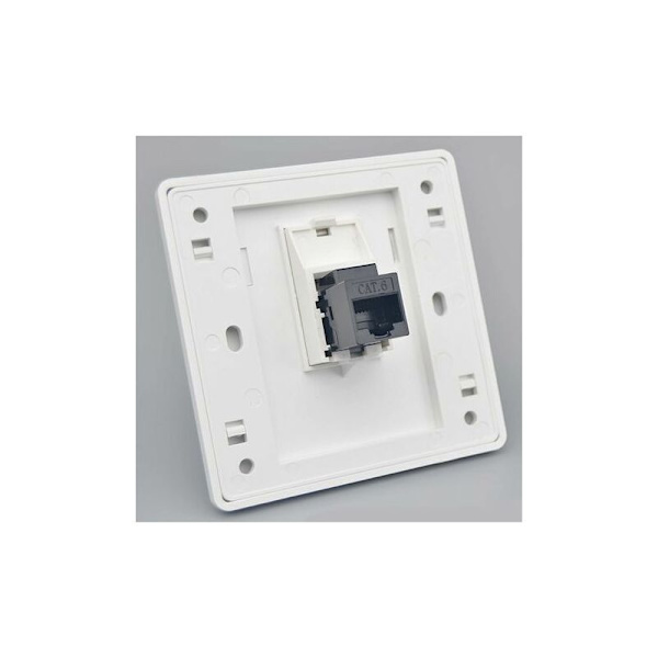 CAT6 Gigabit Netværksvægkontakt Hun til Hun - Dobbelt Pass RJ45 LAN - Lige Internet Strømstik (86x86mm, 1 stk)